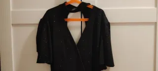 Vestido fiesta negro brillante