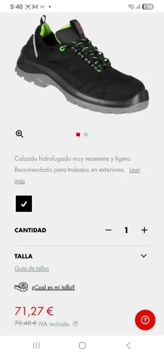 Zapatos de seguridad Wurth talla 44