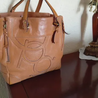 Bolso Piel Purificación García Marrón anaranjado