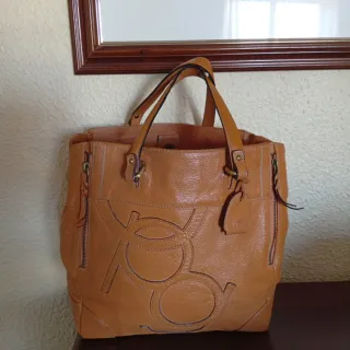 Bolso Piel Purificación García Marrón anaranjado