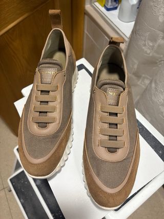 Zapatillas Deportivas Beige y Marrón