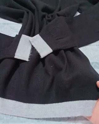 Maglione morbido caldo nero grigio