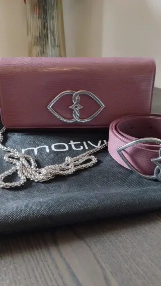 Borsa Motivi viola e argento