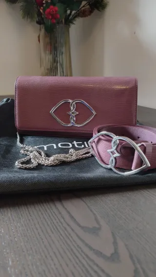 Borsa Motivi viola e argento