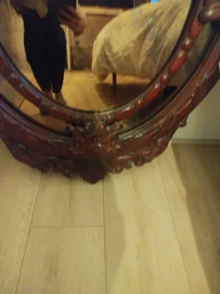 Espejo antiguo madera tallada