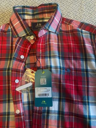 Camisa Scotta 1985 cuadros talla S. Nueva.