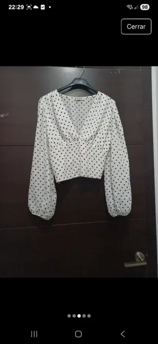 Top lunares manga ancha talla S