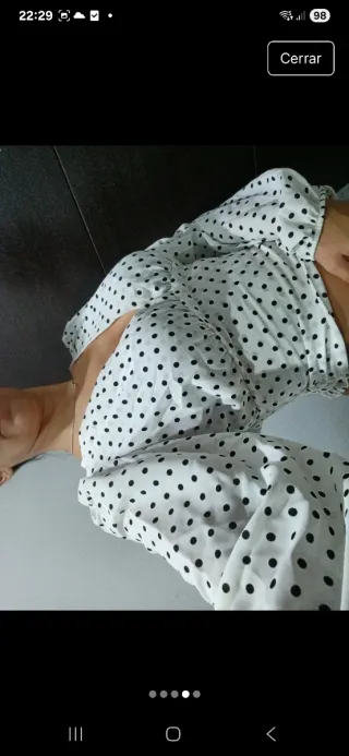 Top lunares manga ancha talla S