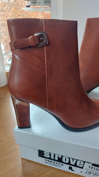 Botín piel Strover tacón marrón talla 40