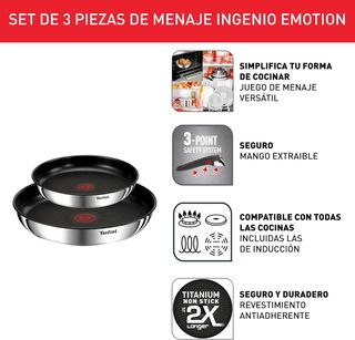 Tefal Ingenio Emotion - Set di 2 Padelle 22/26