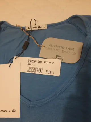 Camiseta LACOSTE Talla 42 Azul