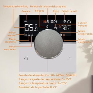 KETOTEK Termostato Calefacción WiFi para Caldera d