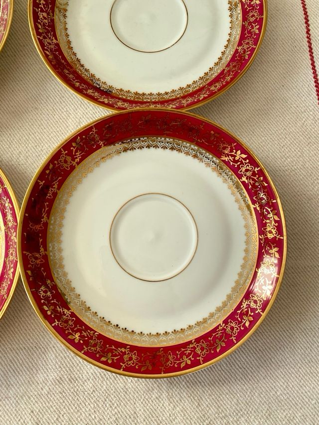 6 Platillos Limoges Marcel Chaufriasse Porcelana