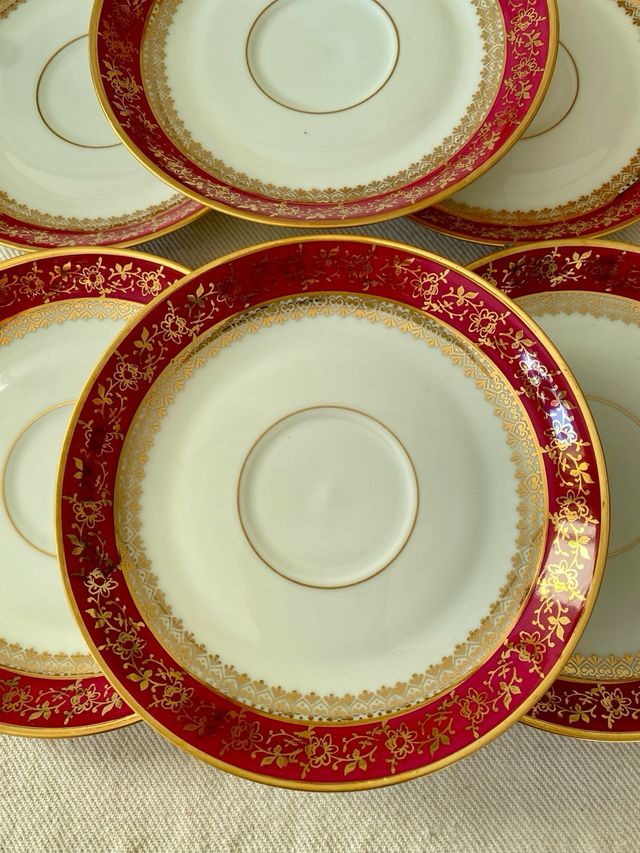 6 Platillos Limoges Marcel Chaufriasse Porcelana