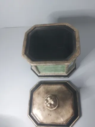 Jarrón Decorativo Cerámica gris y Verde