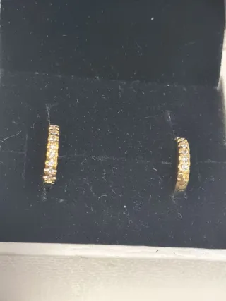 Pendientes Pandora de plata y baño de oro