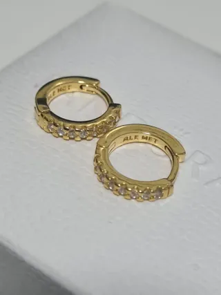 Pendientes Pandora de plata y baño de oro