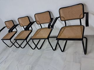 SILLA CESCA diseño Marcel Breuer. Rattan negra.