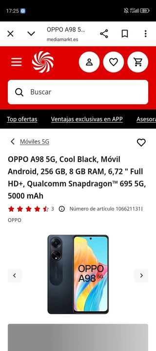 Oppo A98 256GB (oportunidad)