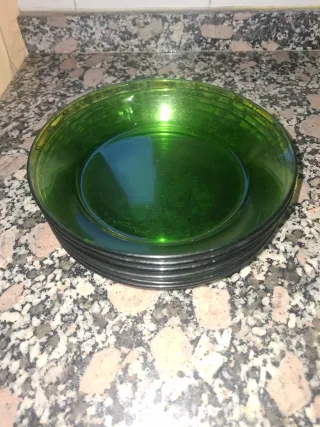 6 Piatti Profondi Verdi Duralex