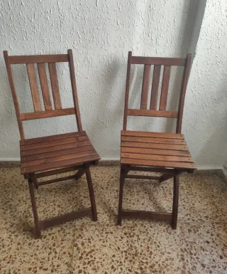 2 Sillas de Madera para Terraza/Jardín