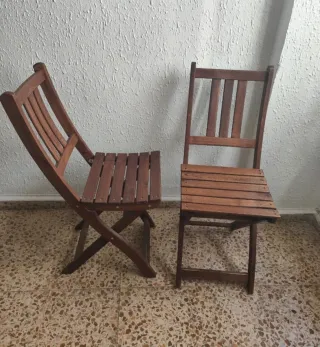 2 Sillas de Madera para Terraza/Jardín