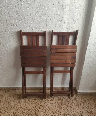 2 Sillas de Madera para Terraza/Jardín
