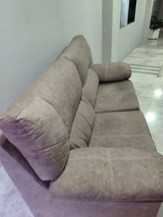 Sofá de 3 plazas beige/marrón
