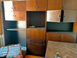 Mueble librería cama madera