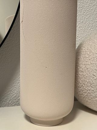 Jarrón Beige Cara Abstracta Cerámica