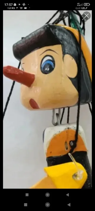 Pinocho de madera hecho a mano 19.9 cm