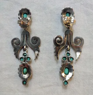 PENDIENTES PLATA CON TURQUESAS Y MARCASITAS