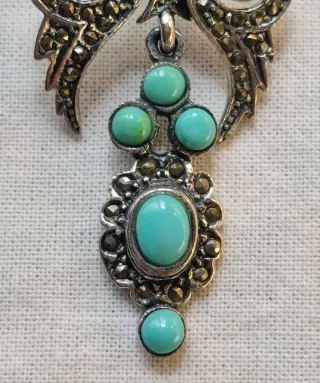 PENDIENTES PLATA CON TURQUESAS Y MARCASITAS