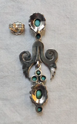 PENDIENTES PLATA CON TURQUESAS Y MARCASITAS