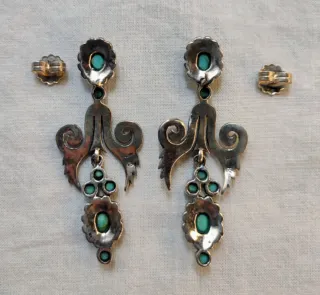 PENDIENTES PLATA CON TURQUESAS Y MARCASITAS