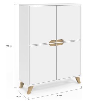 Mueble estrecho blanco