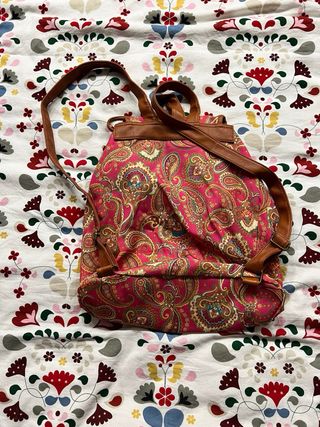 Mochila Estampada Paisley Rosa