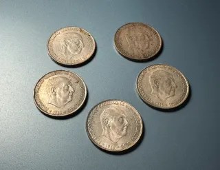 5 Monedas Plata Franco 1966