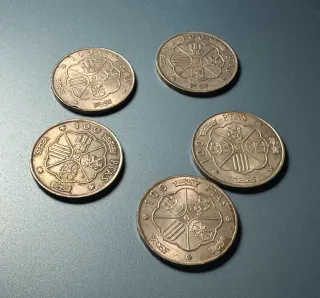 5 Monedas Plata Franco 1966