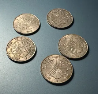 5 Monedas Plata Franco 1966