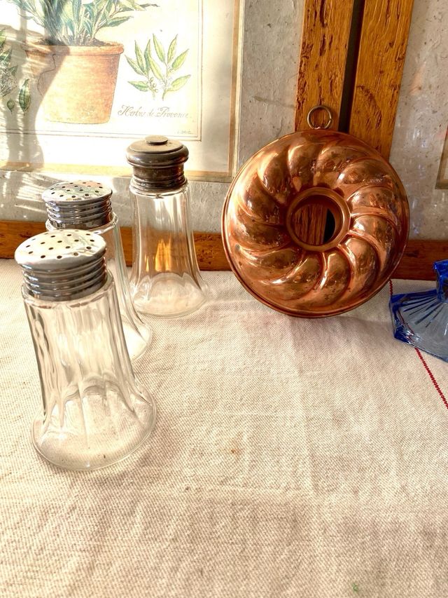 Molde cobre bizcocho/flan antiguo