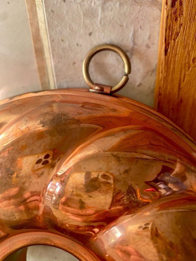Molde cobre bizcocho/flan antiguo