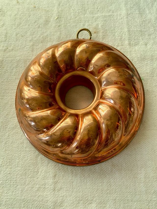 Molde cobre bizcocho/flan antiguo