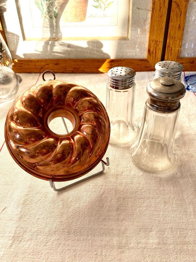 Molde cobre bizcocho/flan antiguo