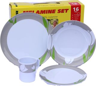 Set di stoviglie in melamini Brunner, design Tulip, 16 pezzi