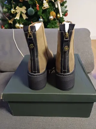 Botín CHATTAWAK Mujer Talla 38 Beige/marrón