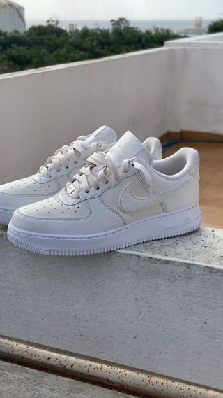 Nike Air Force 1 Creme e Branco Pouco Usado