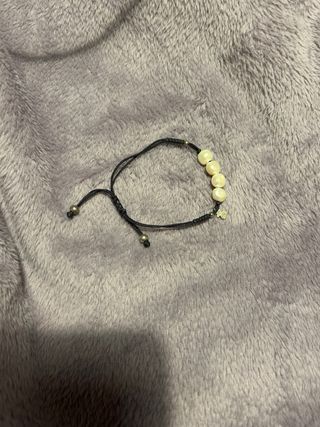 Pulsera Tous Cordón Negro Plata Perlas