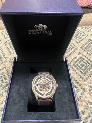 Reloj Festina Automático Esqueleto Acero