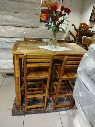 Juego de bar de jardín de madera